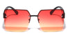 Arrow Temple Pattern Semi Rimless Butterfly Wholesale Sunglasses
