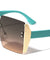 Side Temple Shield Rimless Square Wholesale Sunglasses