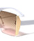 Side Temple Shield Rimless Square Wholesale Sunglasses
