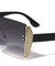 Side Temple Shield Rimless Square Wholesale Sunglasses