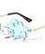 Lightning Pendant Rimless Lens Cutout Cloud Shape Wholesale Sunglasses