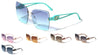 Triangle Temple Cutout Rimless Diamond Edge Cut Butterfly Wholesale Sunglasses