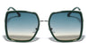Double Plastic-Metal Rim Squared Butterfly Wholesale Sunglasses