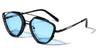 Blue Metal Cutout Barrel Rim Modern Cat Eye Aviators Wholesale Sunglasses