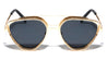 Gold Metal Cutout Barrel Rim Modern Cat Eye Aviators Wholesale Sunglasses