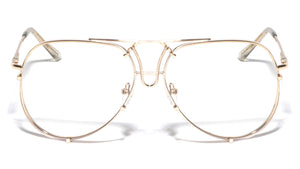 Rimless Spring Hinge Aviators Clear Lens Wholesale Bulk Glasses