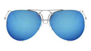 Rimless Color Mirror Spring Hinge Aviators Wholesale Bulk Sunglasses