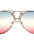 Aviators Triple Oceanic Color Lens Wholesale Sunglasses