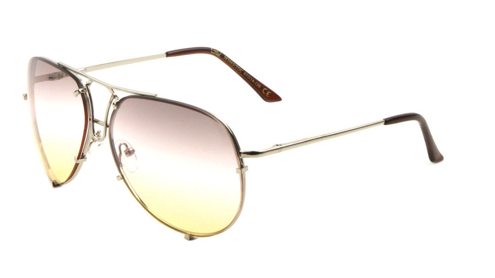 Aviators Triple Oceanic Color Lens Wholesale Sunglasses