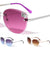 Rimless Plastic Cat Eye Butterfly Deco Oceanic Color Lens Sunglasses