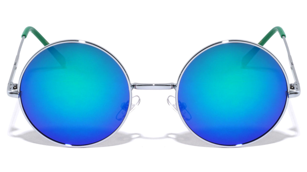 Color Mirror Lens Retro Round Wholesale Sunglasses
