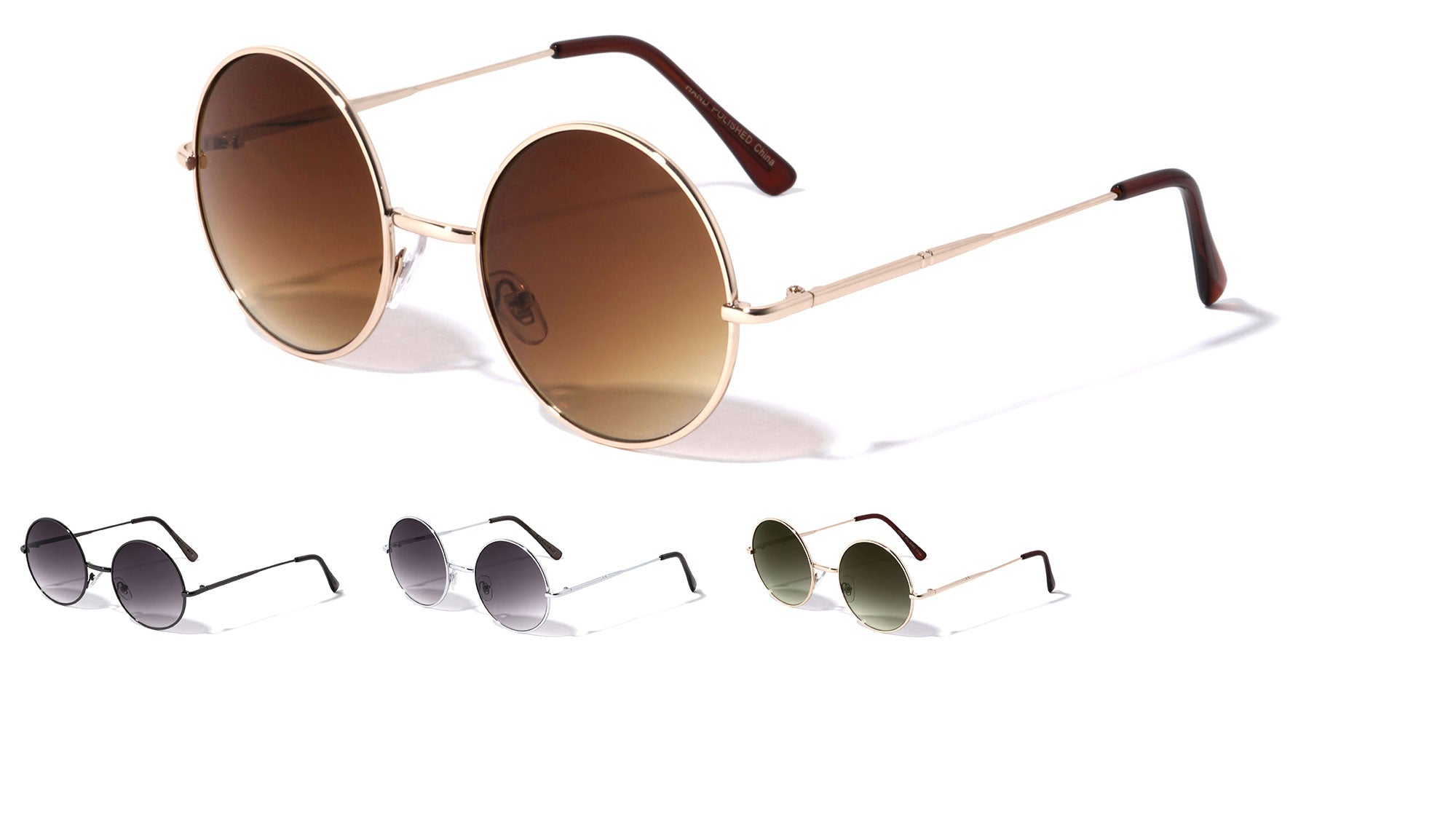 M3945-SD Super Dark Lens Round Wholesale Sunglasses - Frontier Fashion, Inc.