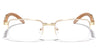 Semi Rimless Rectangle Clear Lens Wood Pattern Glasses Wholesale