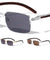 Semi-Rimless Super Dark Lens Wood Pattern Wholesale Sunglasses