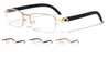 Rectangle Wood Pattern Clear Lens Eyewear Wholesale
