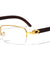 Rectangle Wood Pattern Clear Lens Eyewear Wholesale