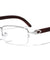 Rectangle Wood Pattern Clear Lens Eyewear Wholesale