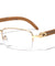 Rectangle Wood Pattern Clear Lens Eyewear Wholesale