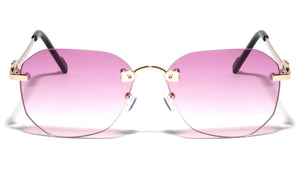 Rimless Geometric Color Lens Wholesale Bulk Sunglasses