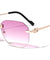 Rimless Geometric Color Lens Wholesale Bulk Sunglasses