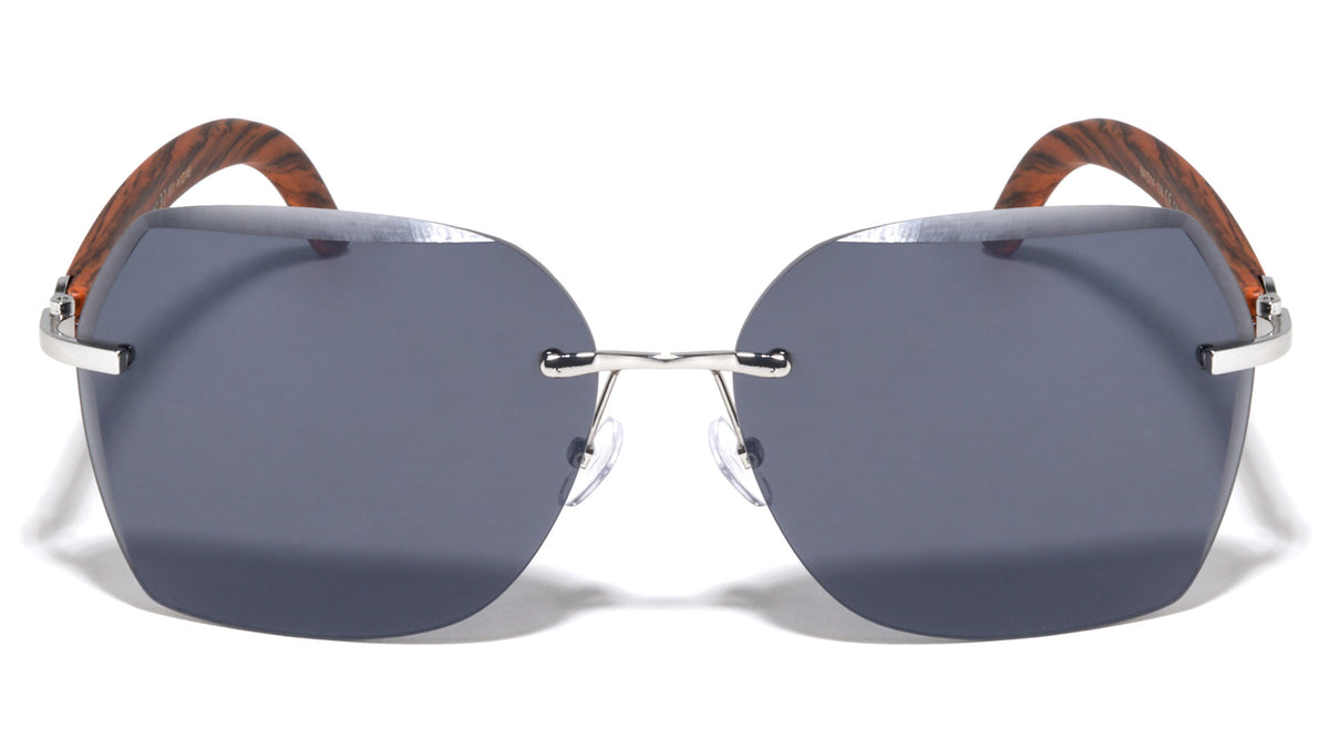 Rimless Butterfly Super Dark Lens Wholesale Bulk Sunglasses