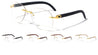 Rimless Butterfly Wood Pattern Wholesale Glasses