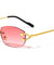 Rimless Rectangle Color Lens Sunglasses Wholesale