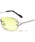 Rimless Rectangle Color Lens Sunglasses Wholesale