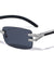 Rhinestone Rimless Rectangle Wholesale Sunglasses