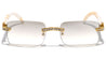 Rhinestone Rimless Rectangle Wholesale Clear Eyewear