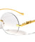 Rimless Round Jaguar Temple Wholesale Sunglasses