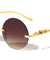 Rimless Round Jaguar Temple Wholesale Sunglasses