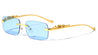 Rimless Rectangle Jaguar Thin Frame Wholesale Sunglasses