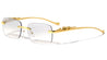 Rimless Rectangle Jaguar Thin Frame Wholesale Sunglasses