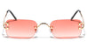 Rimless Fashion Rounded Rectangle Wholesale Sunglasses
