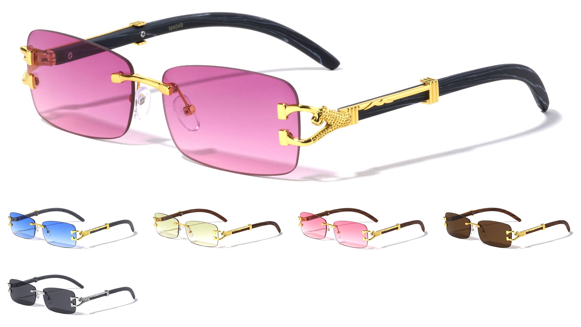 Wholesale Assorted Color Polycarbonate UV400 Semi-Rimless Sport Sunglasses Men | 1 Dozen with Tags | MIS04