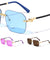 Rimless Color Lens Twist Temple Geometric Wholesale Sunglasses