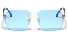 Rimless Color Lens Twist Temple Geometric Wholesale Sunglasses