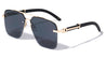 Rimless Diamond Edge Cut Lens Wood Temple Squared Aviators Wholesale Sunglasses