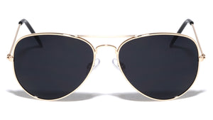Super Dark Lens Gold Frame Aviators Wholesale Sunglasses