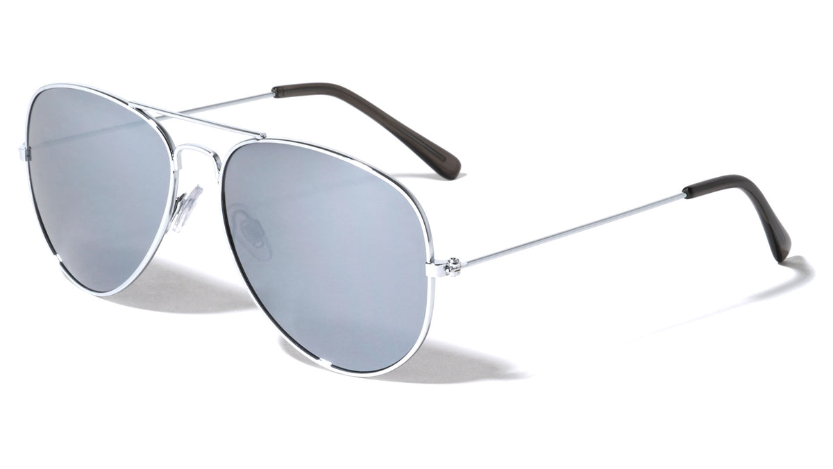 Mirrored Lens Aviators Wholesale Bulk Sunglasses