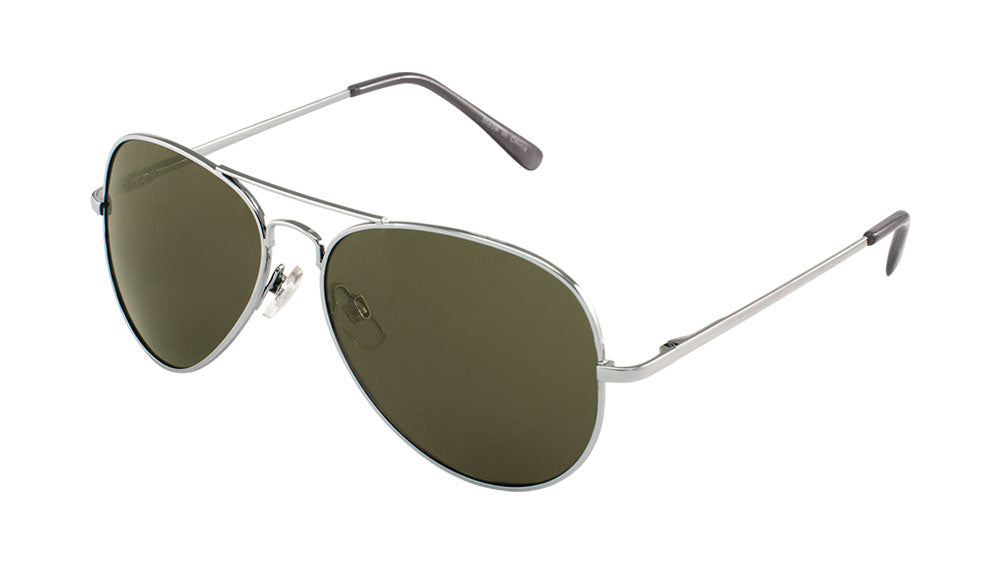 Green Lens Spring Hinge Aviators Wholesale Bulk Sunglasses