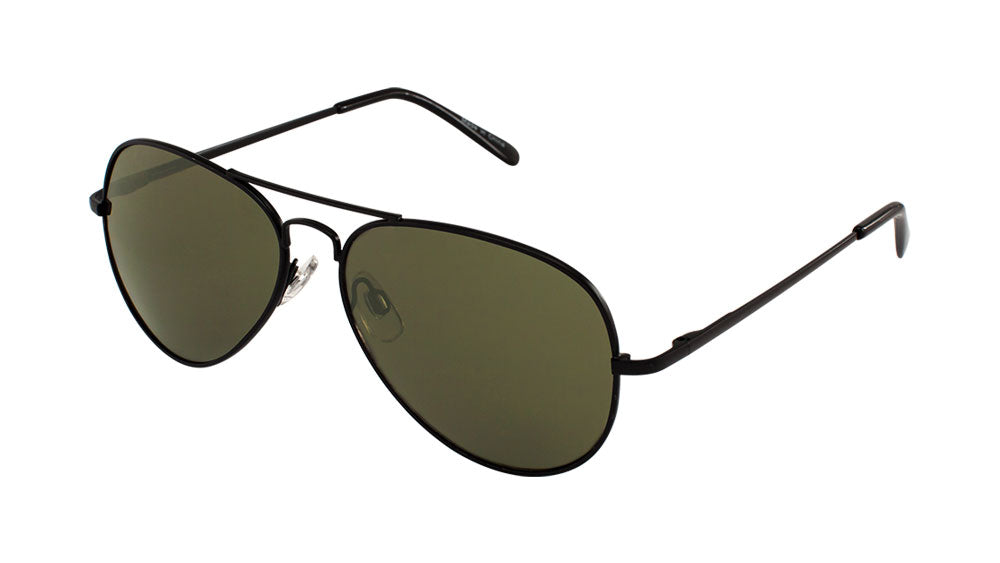 Green Lens Spring Hinge Aviators Wholesale Bulk Sunglasses