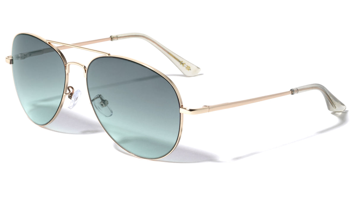 Oceanic Color Lens Clear Tip Aviators Wholesale Sunglasses
