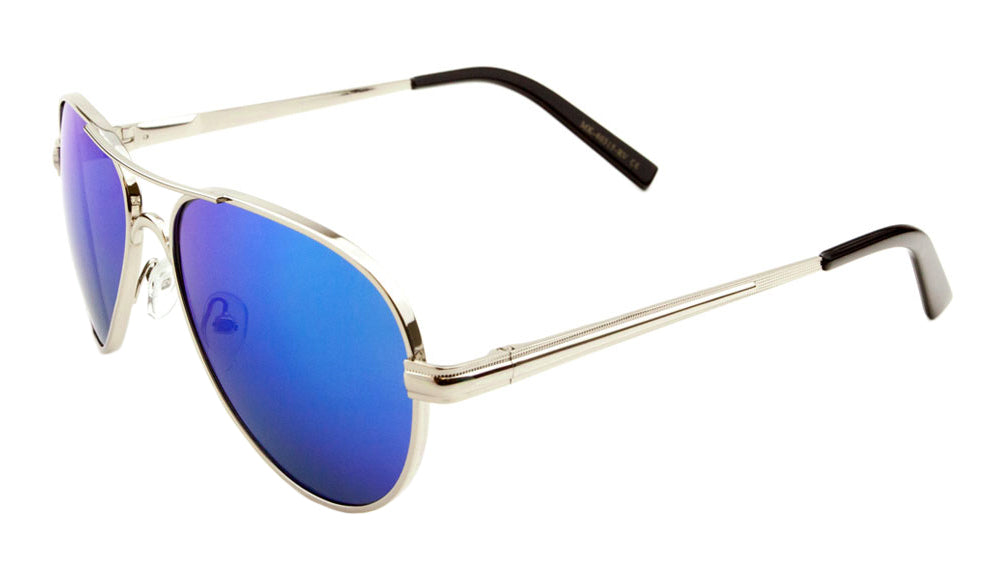 MICA Spring Hinge Aviators Color Mirror Wholesale Bulk Sunglasses