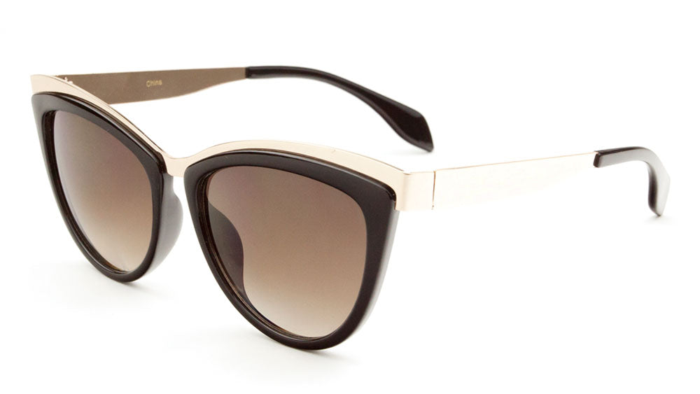 Solid Brow Cat Eye Fashion Wholesale Sunglasses