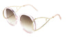 Crystal Color Extended Oval Temple Round Wholesale Bulk Sunglasses