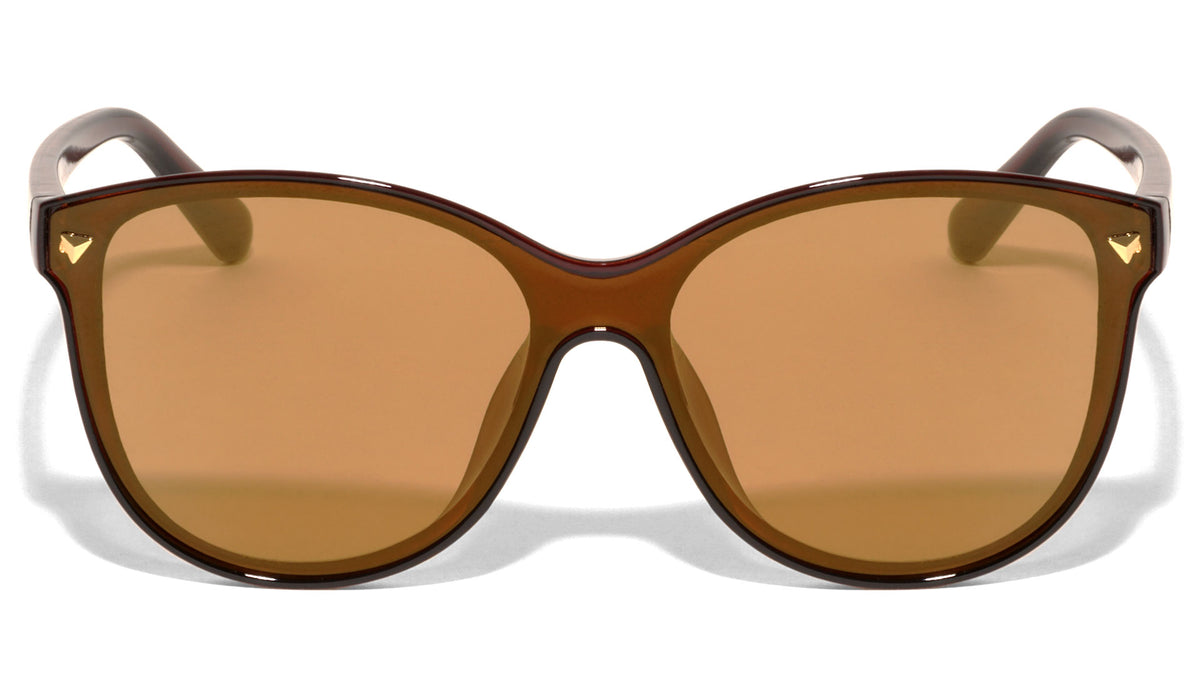 Solid One Piece Flat Color Mirror Lens Bulk Sunglasses