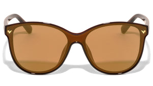 Solid One Piece Flat Color Mirror Lens Bulk Sunglasses