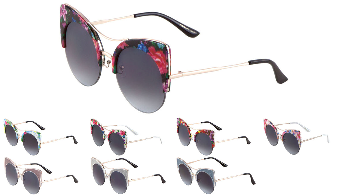 Cat Eye Flat Lens Fashion Wholesale Sunglasses